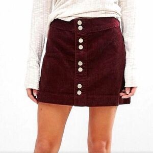 Abercrombie & Fitch Skirt Maroon Corduroy Mini